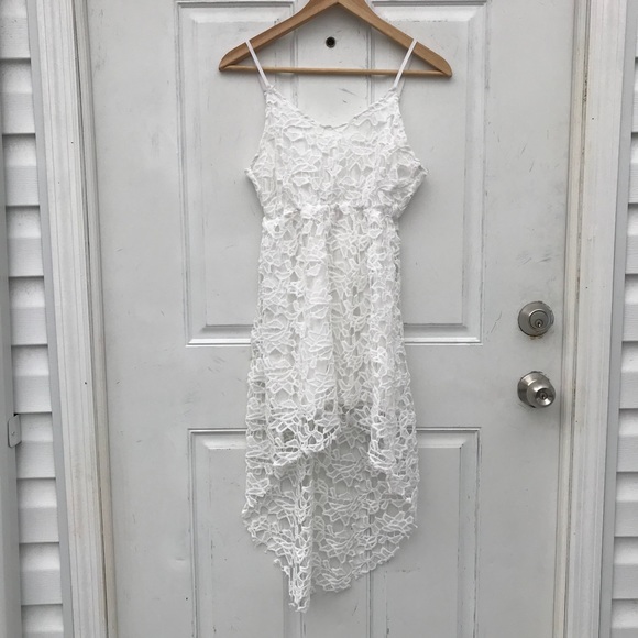 LAST 1: NEW White V-neck High Low Dress - Picture 5 of 8